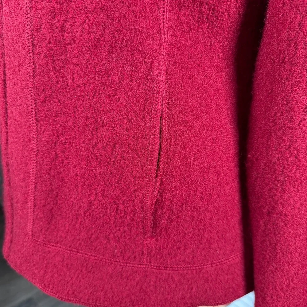 Ashley B Bernardo 100% Wool Zip Jacket Burgundy Red Size L - Picture 5 of 13